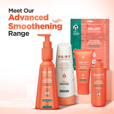 Bblunt Advanced Smoothening Duo | Smoother Hair for Upto 72 Hours* | Gently Cleanses | Makes Hair Frizz-Free & Straighter | Deeply Nourishes | Adds Spectacular Shine | For Men & Women | 300 ml + 250 g